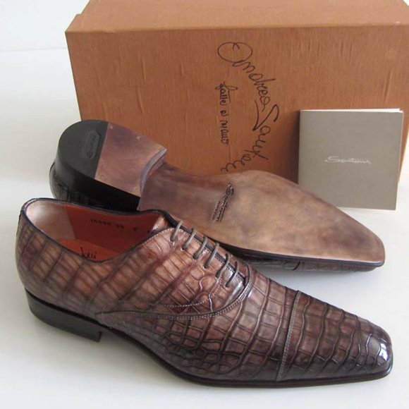 new SANTONI FAM Alligator cap-toe shoes 9 F 10 US main image 13